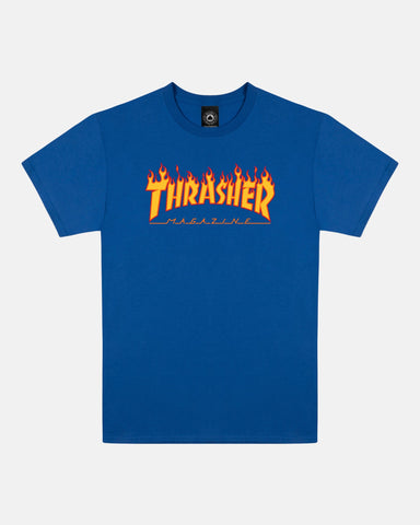 THRASHER 2XLarge Tee - Flame Logo Royal Blue