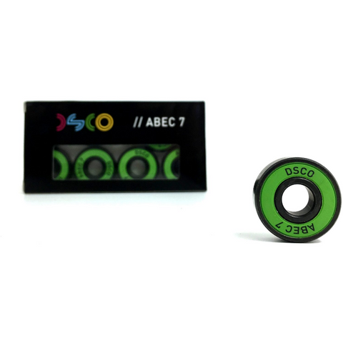 DSCO Abec 7 Bearings Green shields - Set Of 8 Skateboard Bearings