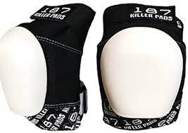 187 Pro Knee Pads - Black/White Caps - XLarge