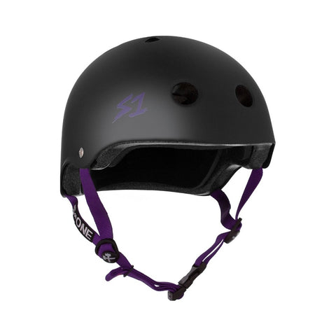 S-ONE Lifer Helmet - Black Matte/Purple Strap (20.5″-23.5″)