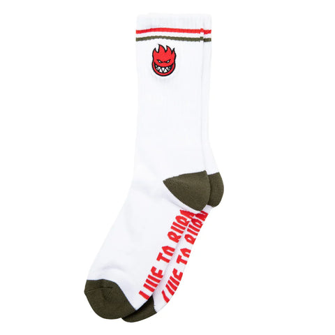 Spitfire - Bighead White/Olive/Red - Socks