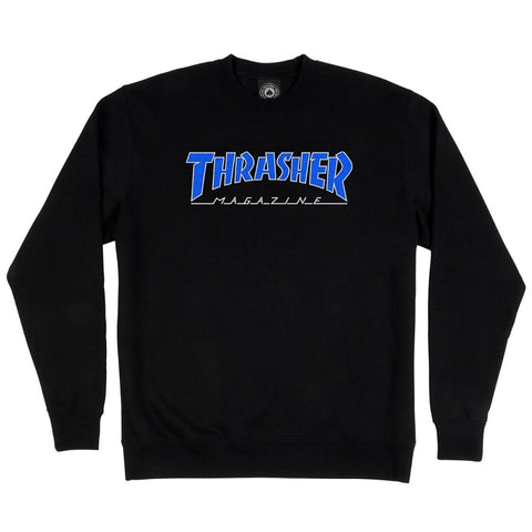 THRASHER Small Crewneck Sweater - Outlined Black/Blue