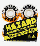 HAZARD 53mm 101Duro AA Meltdown Radial Skateboard Wheels White/Orange
