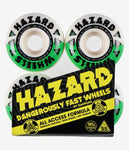 HAZARD 55mm 101Duro AA Meltdown Radial Skateboard Wheels White/Green