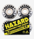HAZARD 58mm 101Duro AA Meltdown Radial Skateboard Wheels White/Silver