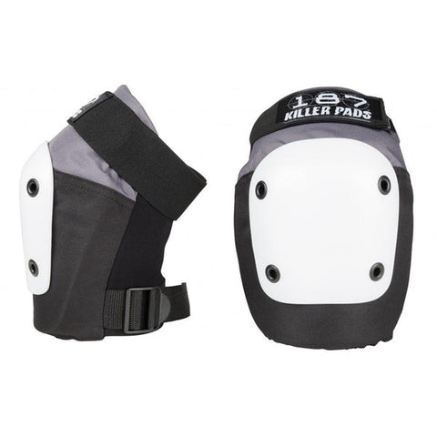 187 KILLER PADS XLarge Fly Knee Pads - Grey with White Caps