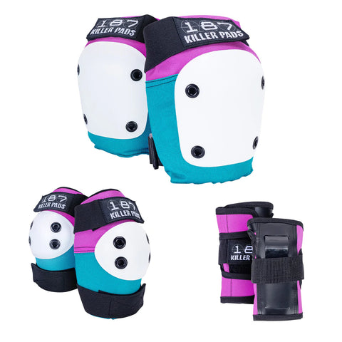 187 KILLER PADS Junior 6 Pack - Pink/Teal