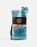 SANTA CRUZ US.2-8 Youth Crew Socks - Malba Crash Stack - Teal Tie Dye-Black (2 pair)