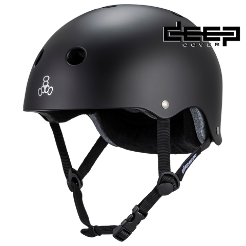 TRIPLE 8 Deep Cover Helmet - Large/XLarge - Matte Black