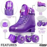CRAZY SKATES - Glitter Pop Purple Size Adjustable Quad Skates - Size J12-2