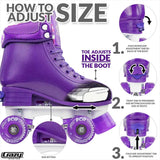 CRAZY SKATES - Glitter Pop Purple Size Adjustable Quad Skates - Size J12-2