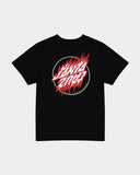 SANTA CRUZ Youth 14 Tee - Flame Dot Upside Down - Black