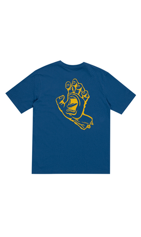 SANTA CRUZ Tee - SC Screaming Hand Mono Centre - Blue