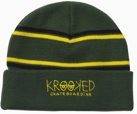 KROOKED Beanie - Krooked Eyes - Green / Black / Yellow