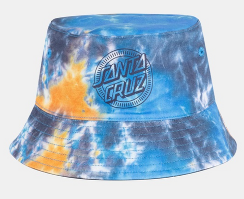SANTA CRUZ Industrial Dot Mono - Youth Reversible Bucket Hat - Blue Tie Dye