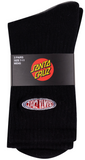 SANTA CRUZ US.7-11 Crew Socks - Region Black-Grey Marble (2 pair)