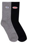 SANTA CRUZ US.7-11 Crew Socks - Region Black-Grey Marble (2 pair)