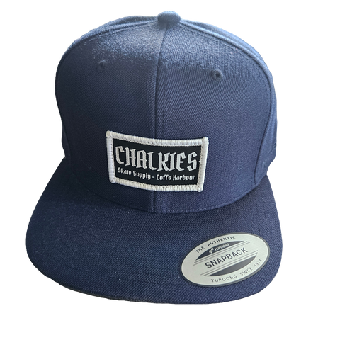 CHALKIES Skate Supply Patch Snapback Flat Cap - Navy