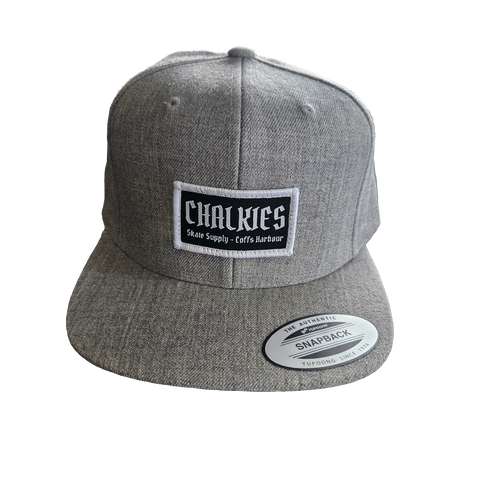CHALKIES Skate Supply Patch Snapback Flat Cap - Marle Grey