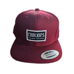 CHALKIES Skate Supply Patch Snapback Flat Cap - Maroon