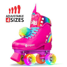 CRAZY SKATES - Trolls Size Adjustable - Size 3-6 - Pink