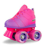 CRAZY SKATES - Rocket Jr Adjustable Quad Skate j12-2 - Pink/Purple