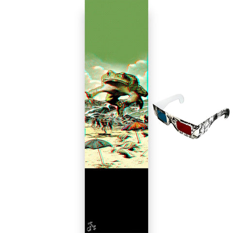 FRUITY 9" x 33" Grip Tape - Anaglyph Toad with 3D Glasses