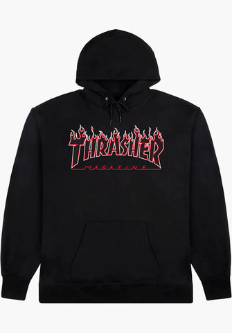 THRASHER - Black/Red Flame - Hood