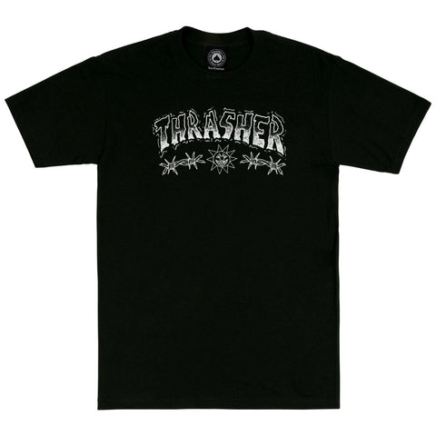 THRASHER Small Tee - Barbed Wire - Black