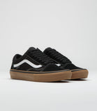 VANS - Old Skool "SKATE" - Skateboard Shoe - Black/Gum/White Stitch