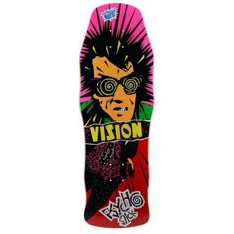 VISION 10.0'' Skateboard Deck - Psycho Stick Red Stain