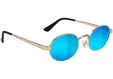 GLASSY Eyewear - Zion Premium Gold/Blue Mirror - POLARISED