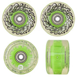 SLIME BALLS 60mm 78a Skateboard Wheels - Light Ups with Green LED and Bearings