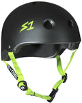 S-ONE Lifer Helmet - Black Matte/Green Strap (20.5″-23.5″)