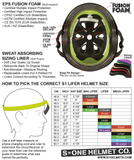 S-ONE Lifer Helmet - Black Matte/Green Strap (20.5″-23.5″)